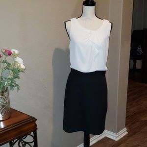 Ann Taylor Loft-Black and White Dress- 8